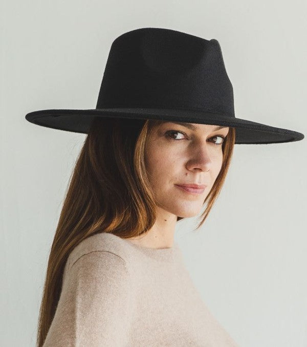 Womens Black Felt Hat Fashion Classic Blend Fedora Formal Top Hat